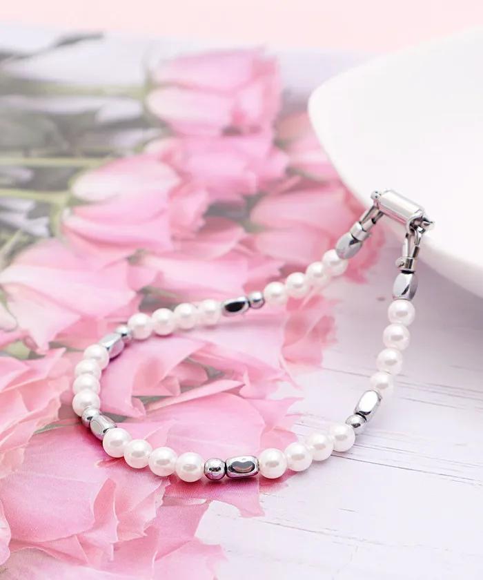 Polarita White Pearl Hemapoint Bracelet (PLT-BR-089_WT)