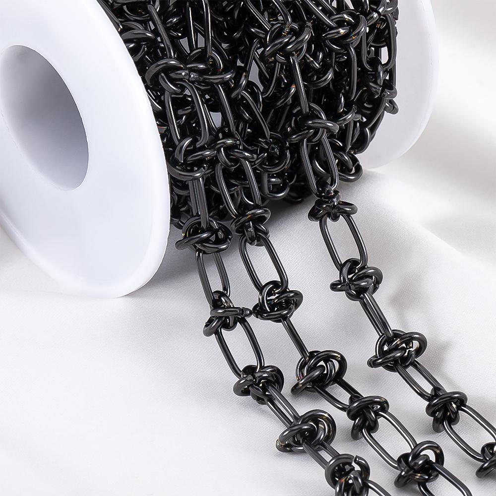1M Stainless Steel Chunky Knot Chains DIY Hip Hop Chokers Men Necklaces Bracelets Findings Jewelry Making Accessories Supplies