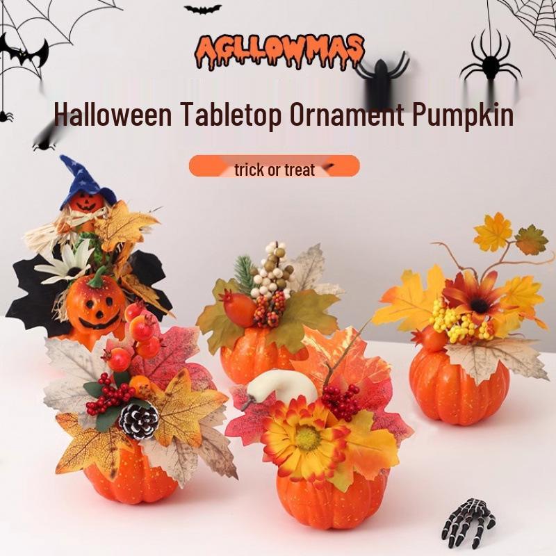 Children's Handmade DIY Halloween Pumpkin Decorations for Indoor Scenes