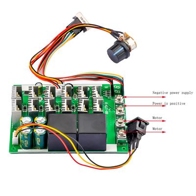 DC10-55V 60A DC Brush Motor Motor Speed Control Switch 2-way Reverse Switch Digital Display Indicating PWM Speed Control Module