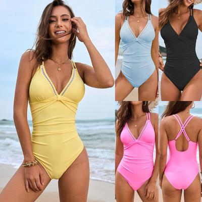 Costum de baie întreg nou european și american cu spate frumos pentru femei 2025
