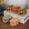 Elegant Rose Jewelry Box Vintage Style Aluminum Storage Case Dressing Table Decor