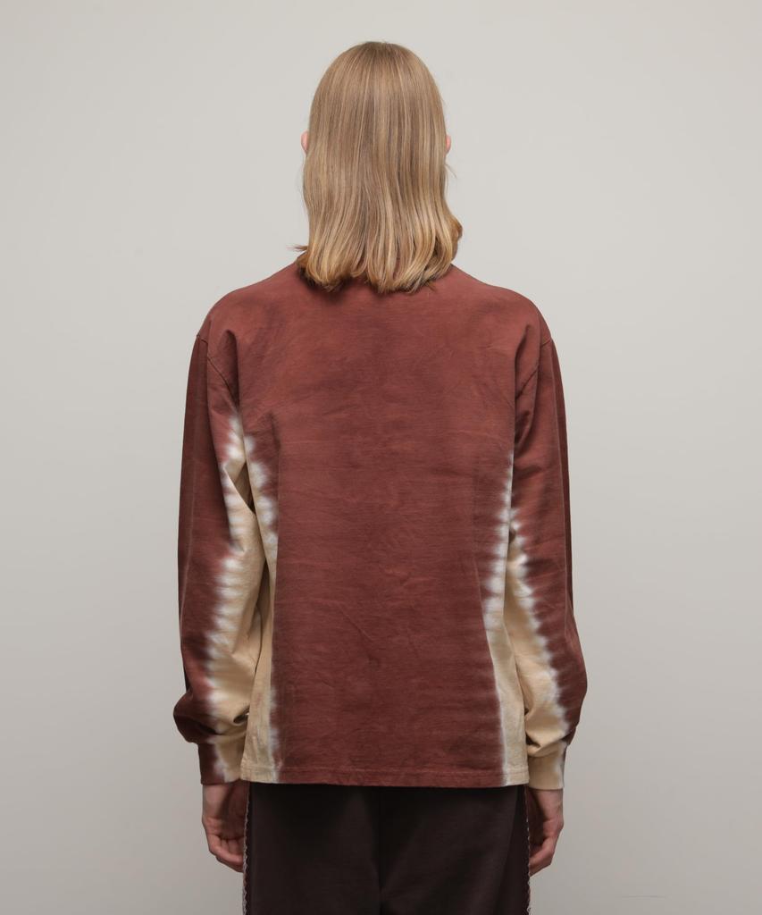 Schott NYC TIE DYE LS T-SHIRT "AMERICAN BRAND WITH PRIDE" / Herren L 050 Braun / 782-4130003