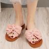 Mode 2024 Neue Schuhe für Damen Mode Damen Hausschuhe Schuhe mit Schmetterlingsknoten Damen Flache Pantoletten Damen Lässige Strand-Flip-Flops Damen