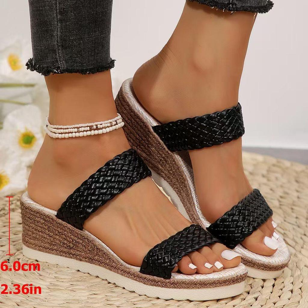 Women's Sandals Bohemia Heels Summer Wedges Heeled Women Slippers Summer Shoes Woman Footwear