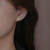 Beixi S925 Sterling Silver Heart & Butterfly Stud Earrings – Niche Design with Diamonds for Ladylike, Sweet Temperament.