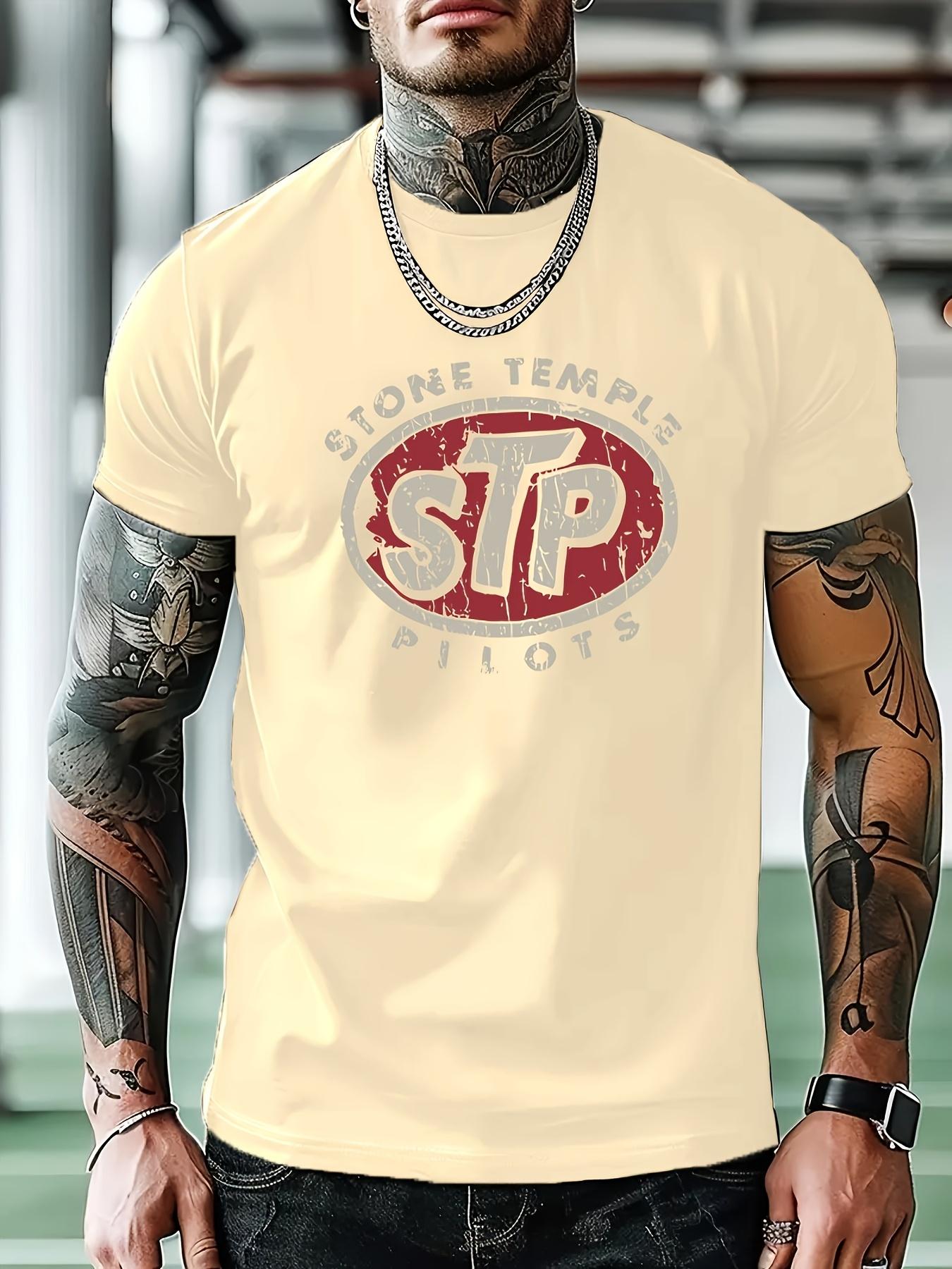 Light Blue Crew Neck Short Sleeve T-shirt - STTP Geometric Print XXXL