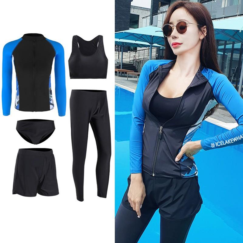 Unisex Quick-Dry Rash Guard Set Swimming Diving Snorkeling UV Protection Long Sleeve Swimwear