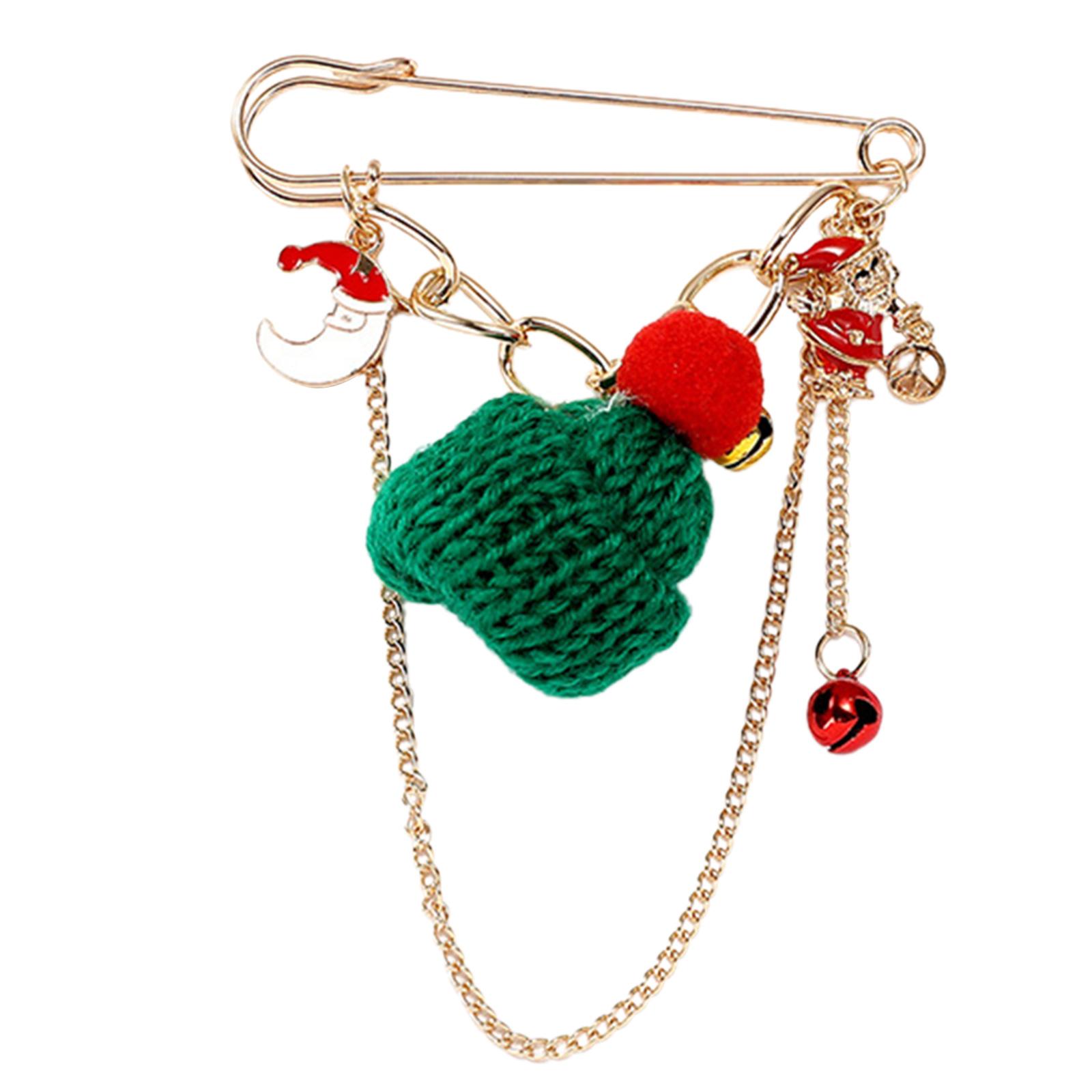 

Christmas Metal Safety Pins Santa Hat Badge Clothing Accessories Bag Decoration Jewelry Gift Backpack Tassels Brooches