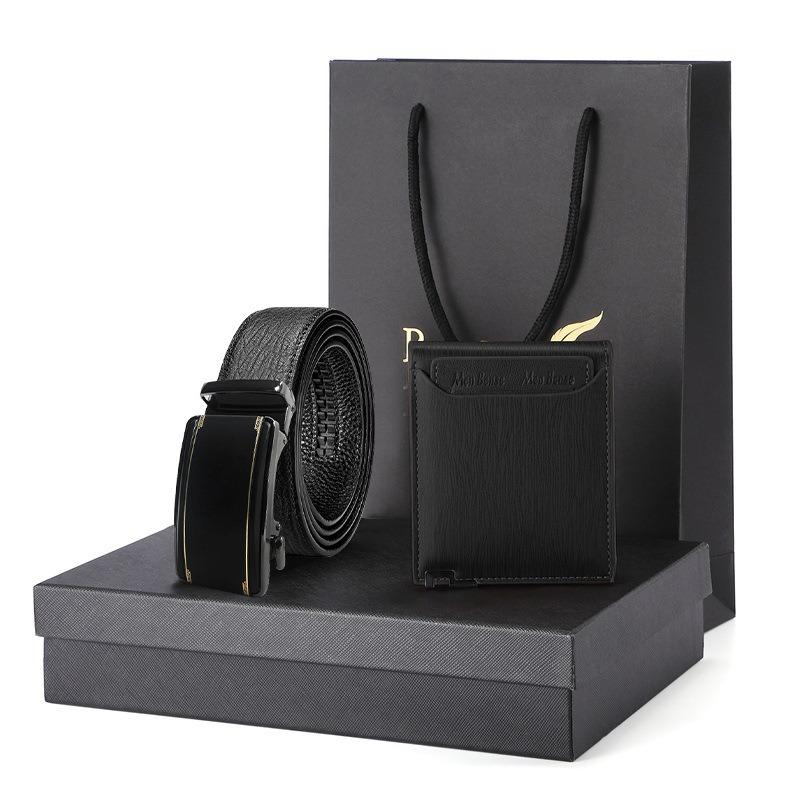 Ater Ripple Belt Wallet Set Gift Box Men's Business Gift Genuine Leather Men's Belt