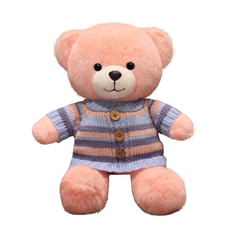 Adorable Bear Plush Doll – Cute Sweater, Soothing Sleep Toy, Perfect Gift for Girls