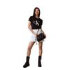 Calvin Klein Cute Drawstring Letter Embossed Pouch Bag Women Shoulder Bag Space-Black DH3771-BAE