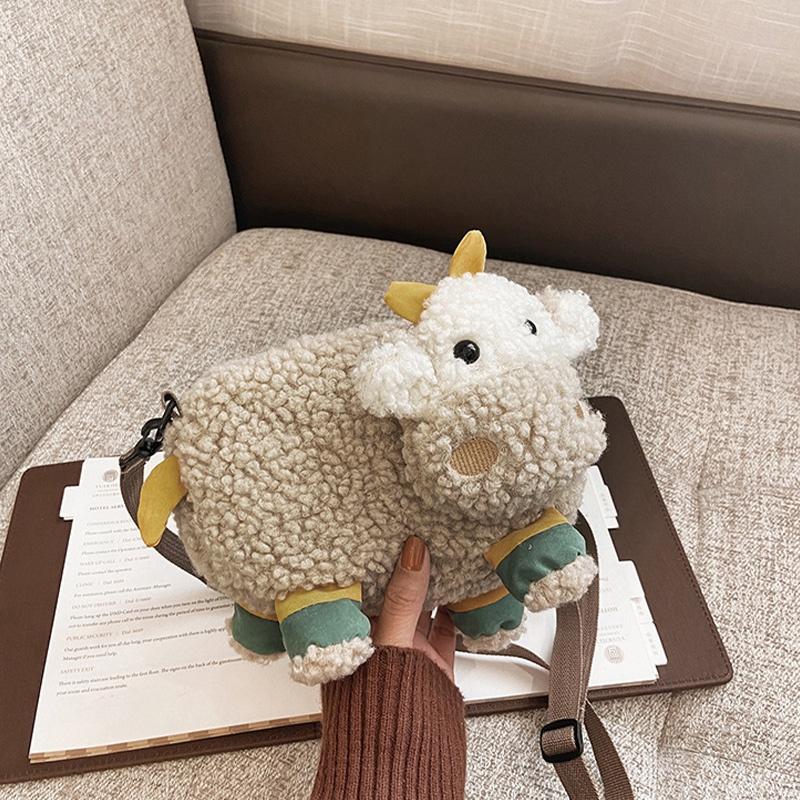 Sac à bandoulière en peluche style japonais mignon pour filles