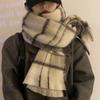 Sciarpa Invernale Donna Lusso Autunno Inverno Sciarpa in Cashmere Addensata Calda Sciarpa Classica con Nappe Soffice Sciarpa a Quadri Colore Morbida Sciarpa