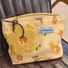 Ins Flat Top Bag Large Capacity Makeup Bag Cute Cartoon Bear Cosmetic Bag  Girly