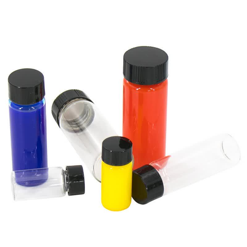 Bingyu BY-2468 Transparent Glass Screw Top Sample Bottles