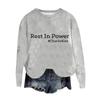 Women's Fashion Round Neck Pullover Top Long Sleeve Tee Printed Sweatshirt