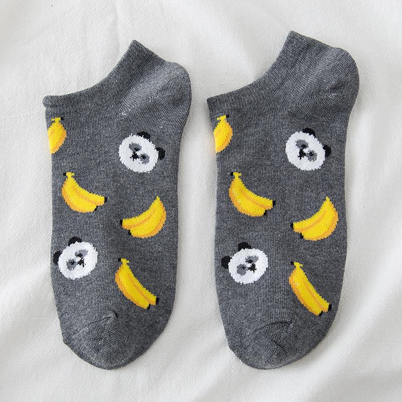 Women's Cartoon Fruit Cotton Low-Cut Socks - Trendy Thin Style for Spring/Summer