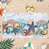 1pc Starfish and Conch Patterns Print Beach Towel Quick-drying Towel Suitable for Seaside Pool Camping Yoga For Family Friends