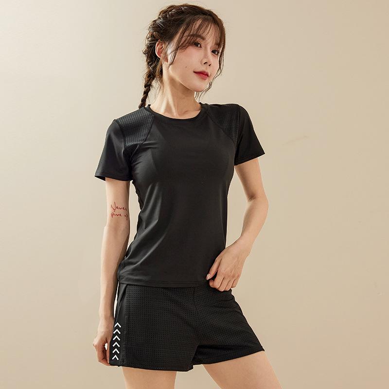 Women's Quick-Dry Reflective Yoga & Running Set - Spring/Summer Thin, Anti-Exposure, Loose Two-Piece