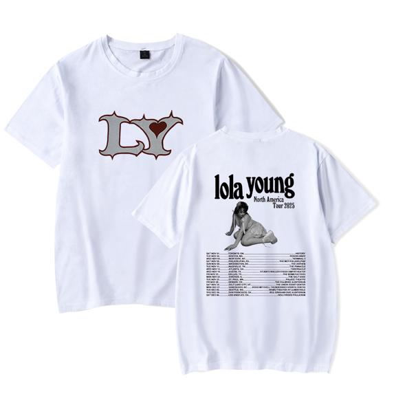 Lola Young Merch Tour 2025 TShirt Streetwear Tshirt Shirt Unisex Women Short Sleeve