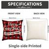 1/4Pcs Red Checkered Christmas Pillowcases, Christmas Tree Santa Claus Reindeer Design Cushion Covers, Christmas Decorations