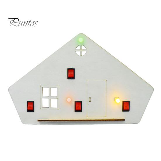 

1 набор DIY Деревянный дом со светодиодным выключателем Серия Параллельная схема Обучающая игрушка для строительства дома своими руками для детей STEM Образовательная физика Наука Sets