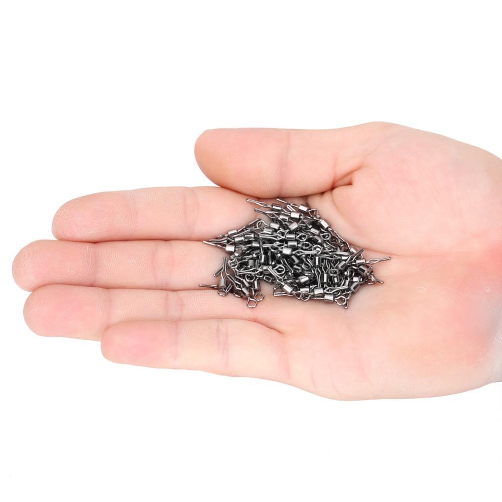 100PCS Side Line Clip Rolling Swivels High Strength Drop Shot Swivels Fishing Swivels  Carp Fishing