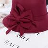 Ladies' Solid Color Elegant Felt Hat Winter Fedora Small Topper Casual British Top Hat Fashion Daily Versatile Cap with Bowknot