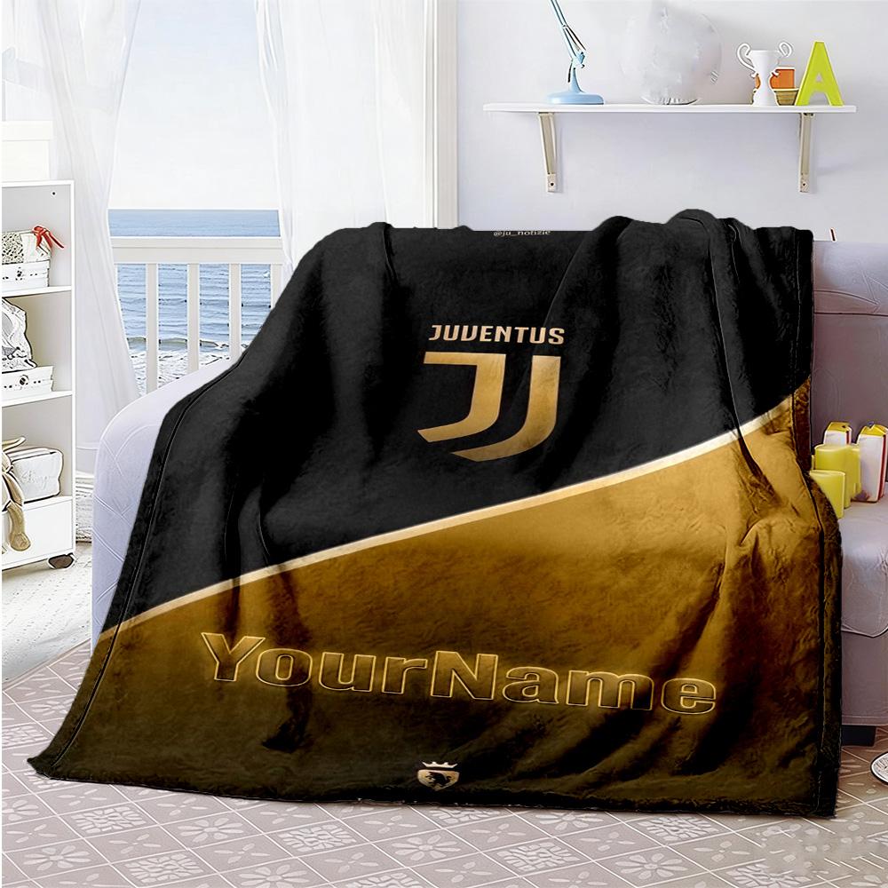 Juventus Customize Your Name Blanket Lightweight Personalized Blanket Durable Comfort for Office Bedding Chair Living Room All-Season Use