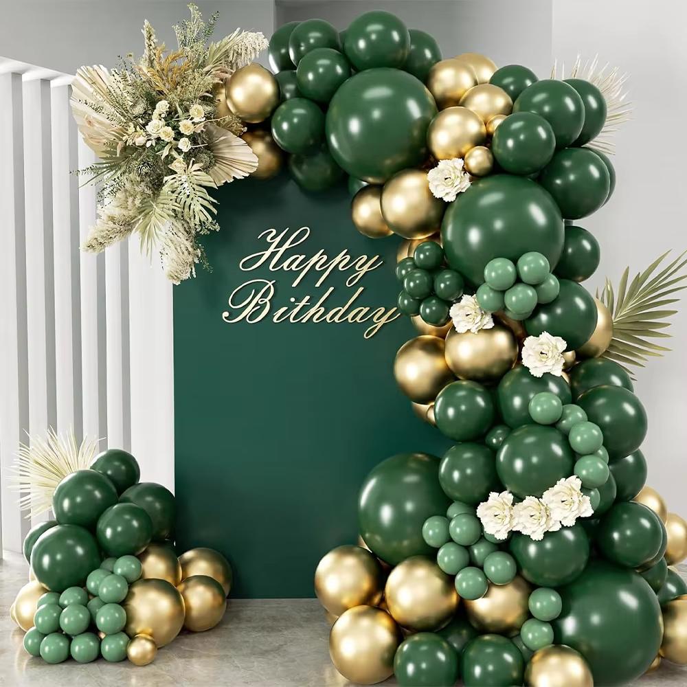 99 pcs Balloons Garland Arch Kit with Green Gold Balloons for Spring Party Wedding Birthday Baby Shower Gender Reveal Decor