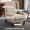 Wingback Accent Chair, Retro Upholstered Button Tufted Occasional Chair for Living Room and Bedroom, Beige