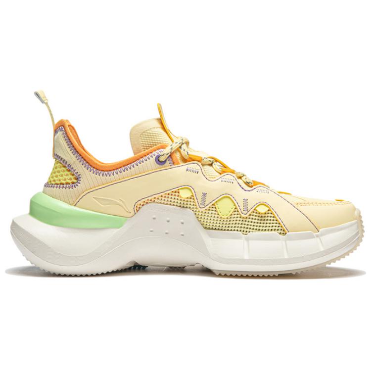 Li Ning Wu Dao 2.3 Comfortable Breathable Shock Absorbing Durable Low Top Lifestyle Casual Shoes Women sneaker Yellow Green White ABCU022-1
