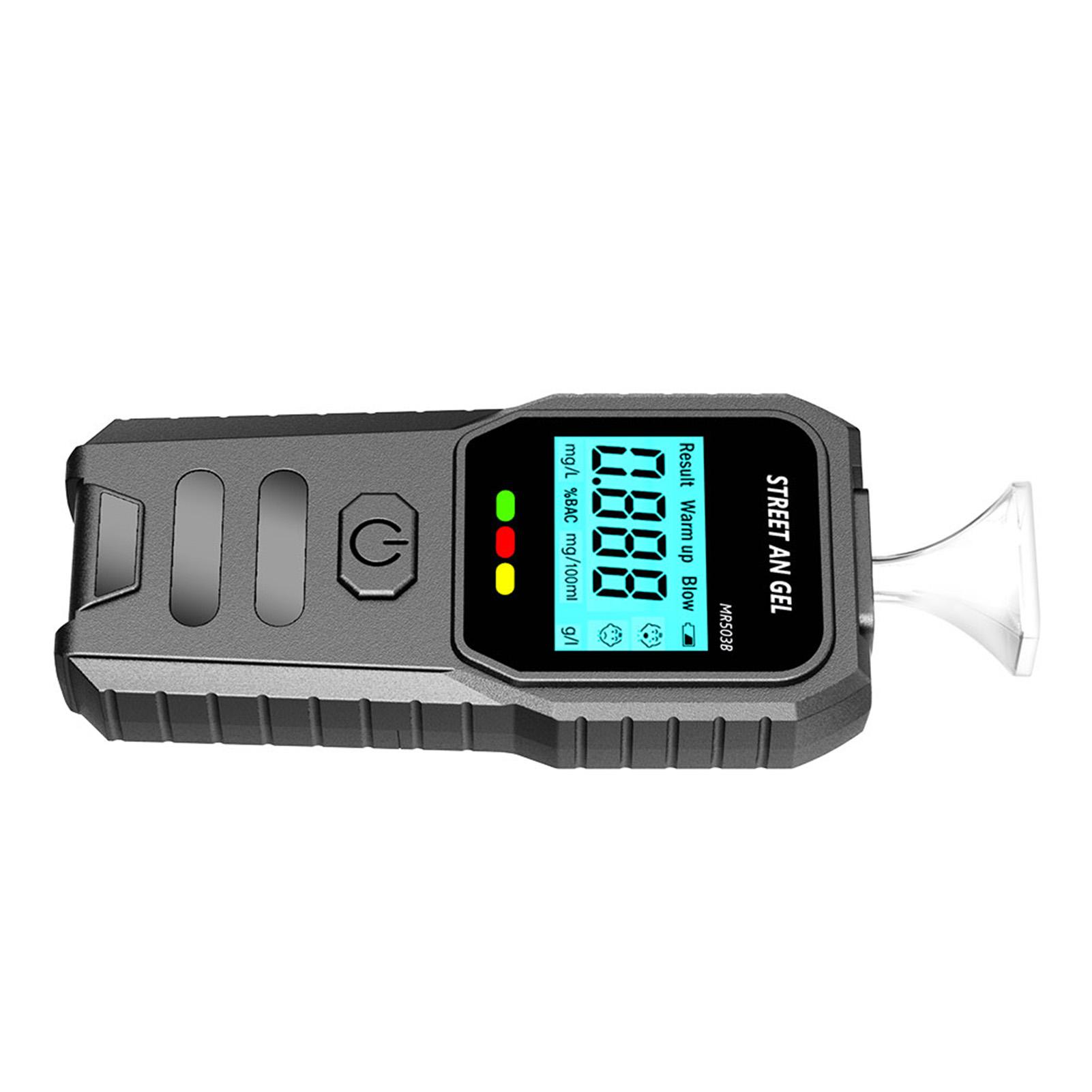 Alcohol Tester Checker Portable Digital Breath Analyzer with 5 Mouthpieces LCD Display Screen ABS