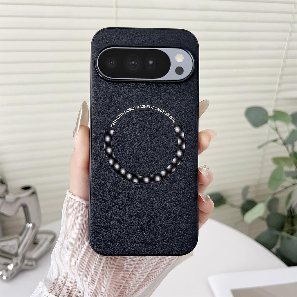 For Google Pixel 10 Pro XL Case Anti-Drop PU Leather+PC Cover Compatible with MagSafe