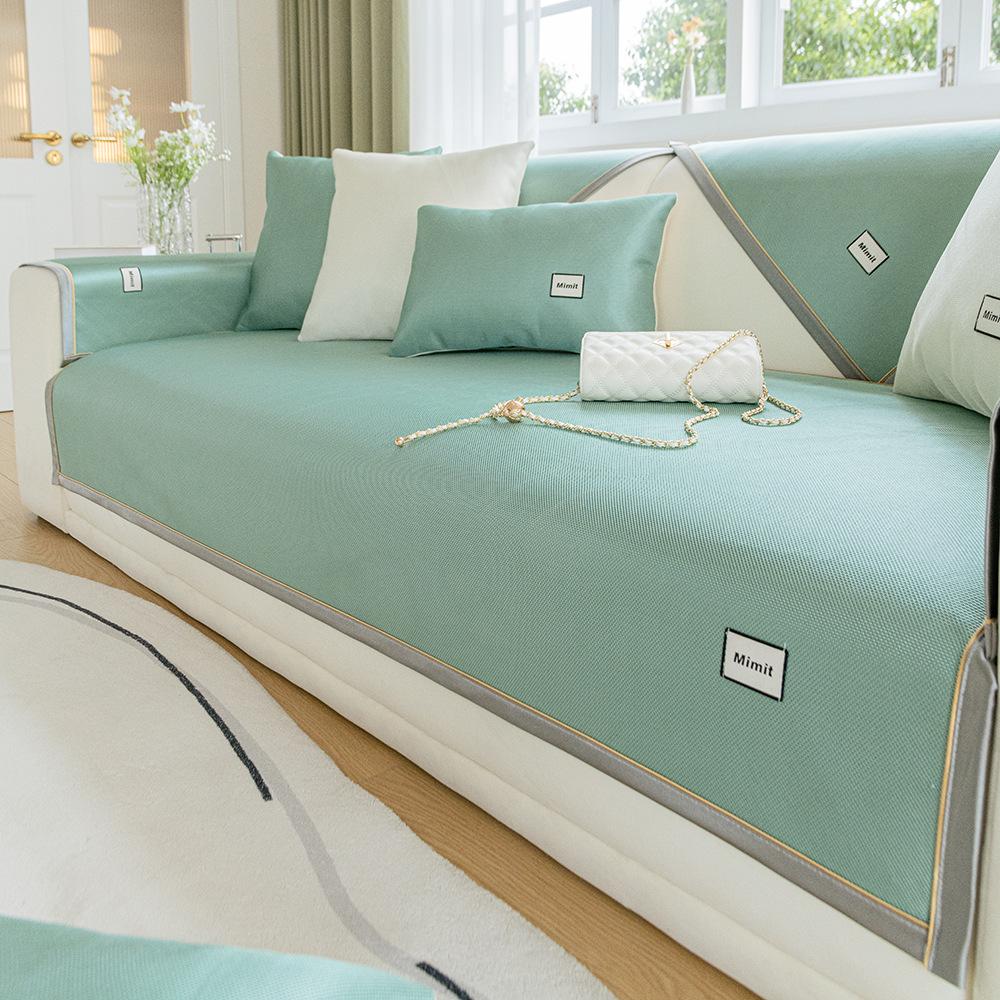Koel Ijzijs Zijde Bankkussen Zomer Zomer Zomer Zomer Zomer Mat Kussen Antislip Leren Bankhoes Hoes Doek 70*90CM