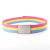 120cm Colorful Stripes Canvas Belt for  Women Jeans Waistband Adjustable Belt Men Outdoor Travel Tactical Metal Buckle Belt