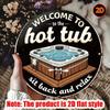 Vintage Hot Tub Metal Wall Art Round Sign Rustic Bathroom Home Decor