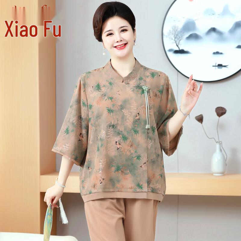 Women s Plus Size Floral Short-Sleeved Top & Shorts Set 6XL