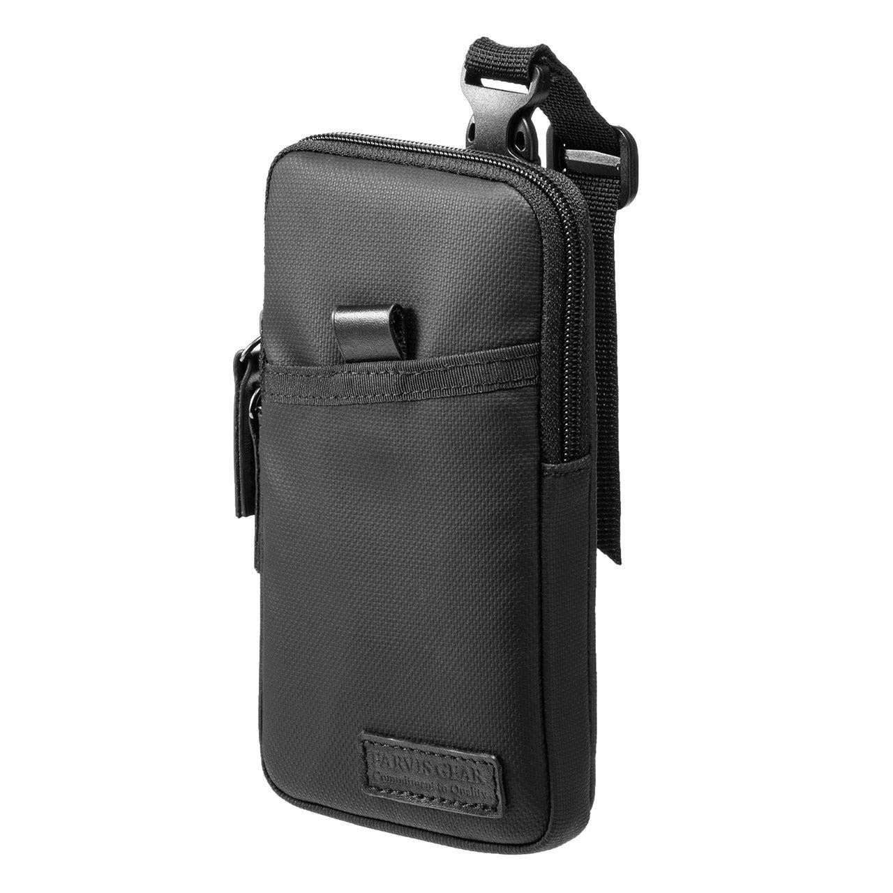

Sanwa Direct Smartphone Pouch Backpack [Water Resistant] 3-Way Mounting, Fits up to 6.5-inch Devices, Black (200-BAGOP1WP)