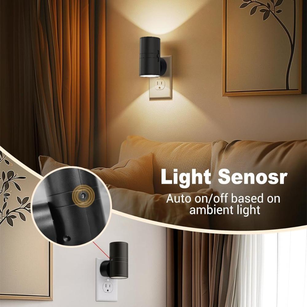 Night Light Plug Into Wall RGB/3 Color Dimmable Portable Socket LED Night Light EU/US Plug-In Bedside Lamp Room Corridor Home Decor