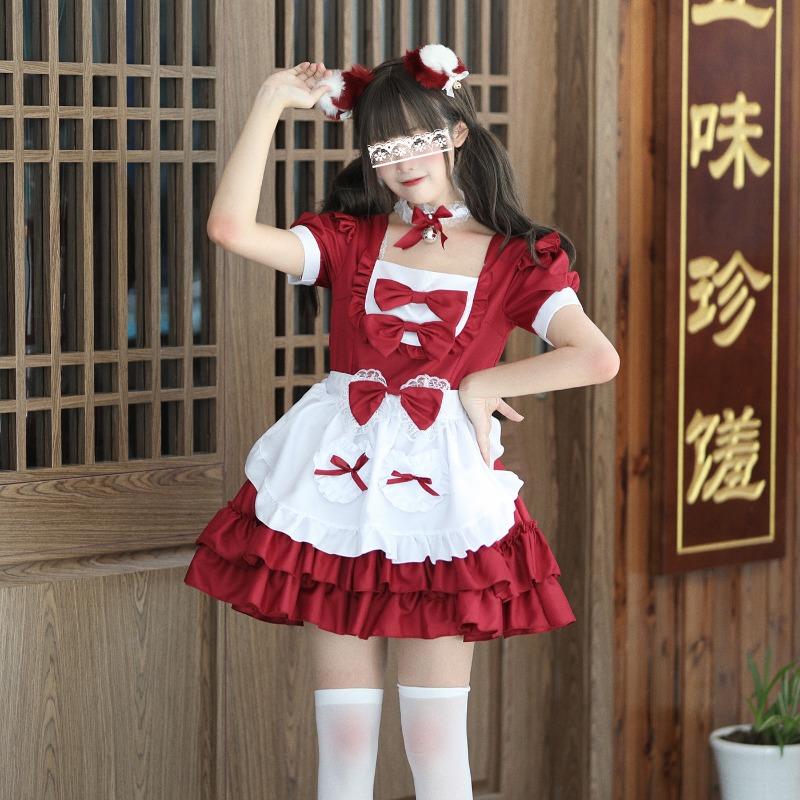 Cosplay Soft Girl Maid Dress Pure Cute Pink Maid Uniform Suit Cosplay