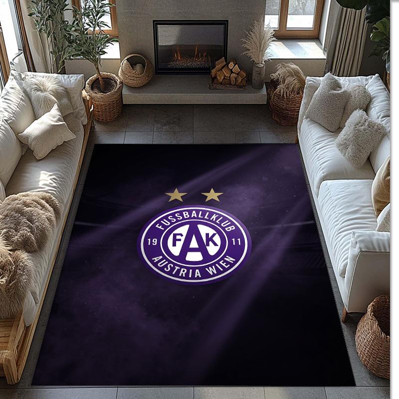 Austria Wien FC Soccer Football Pattern Soft Area Rug Non Slip Indoor Floor Carpet Sports Decor Mat for Bedroom