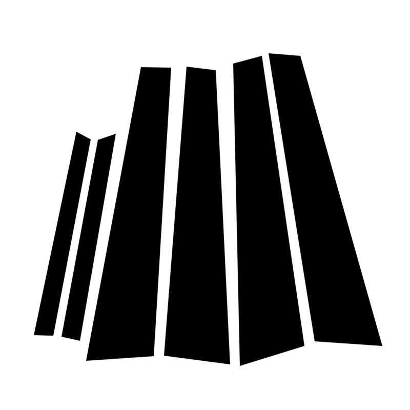 

6 шт., черные автомобильные стойки из углеродного волокна, внешняя наклейка, накладка, подходит для Mercedes-Benz S-Class W221, глянцевое серебро Glossy Black