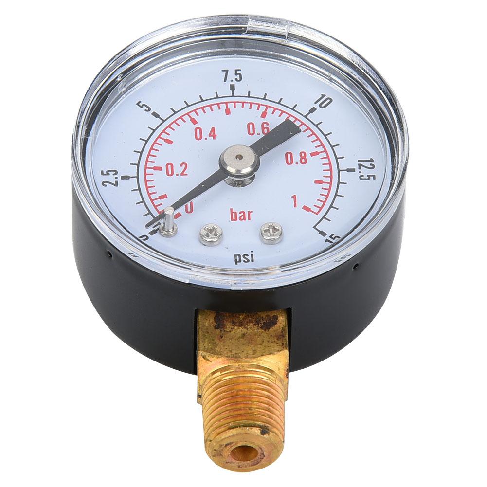 Mechanical Pressure Gauge 1Celsius8inch BSPT Bottom Connection for Oil Water (0-15psi 0-1bar)