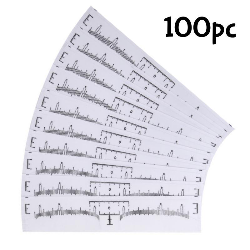 20-100pcs Eyebrow Ruler Stickers Disposable Adhesive Measurement Stencils for Microblading Tattoo Brow Makeup Tools Salon Use