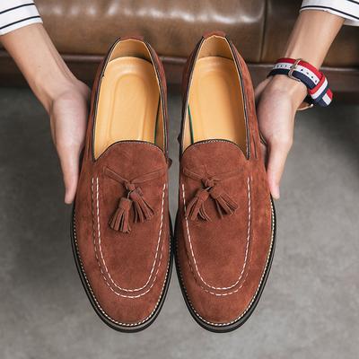 Trendowy Projektant Wielka Brytania Retro Szpiczaste Frędzle Zamszowe Ślubne Skórzane Buty Oksfordy Męskie Codzienne Mokasyny Formalne Zapatos Hombre