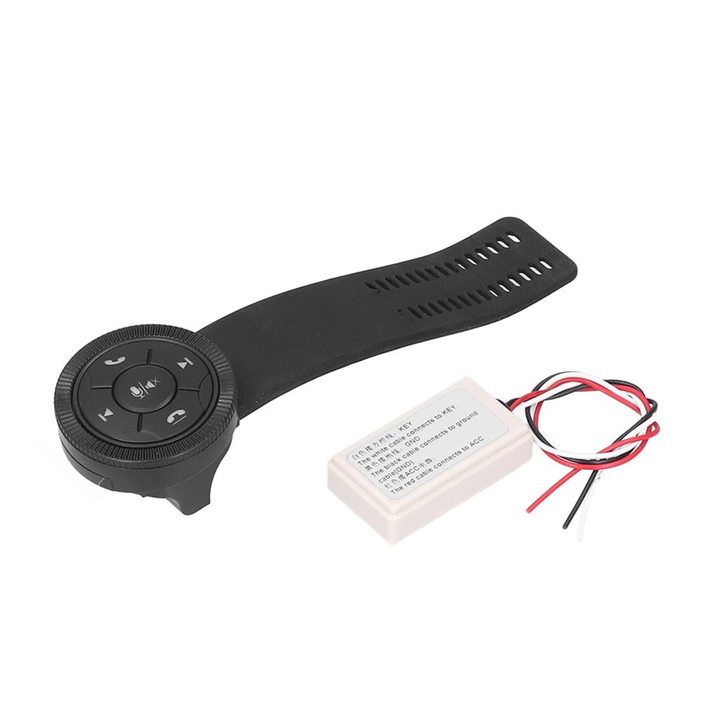 Steering Wheel Control Smart Wireless 7 Keys Black Wheel Controller with Storage Box for Universal Car Interior