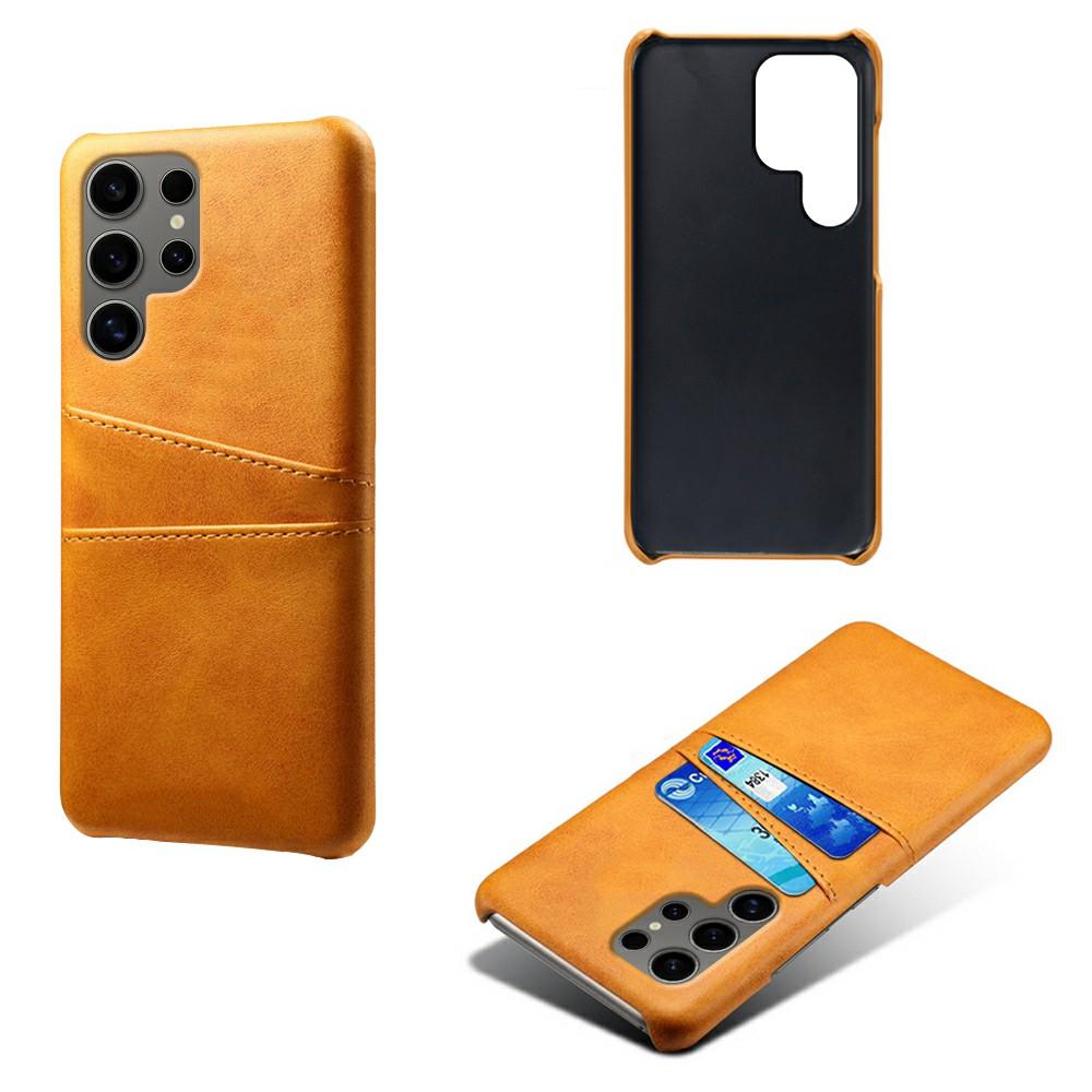 For Samsung Galaxy S25 Ultra Case Dual Card Slots PU Leather+Hard PC Phone Cover