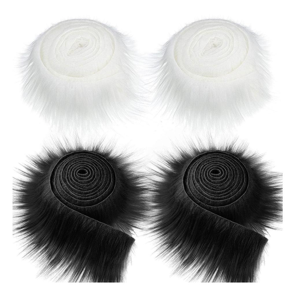 4Pcs Faux Fur Fabric Costume Supplies Artificial Fabric Fuzzy for Gnomes Beard Hair Clothing Christmas Tree Holiday Decoration